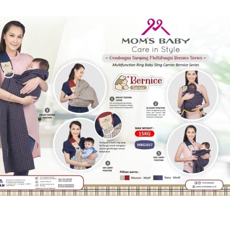 Stock Limited Moms Baby Gendongan Samping Multifungsi Bernice Series