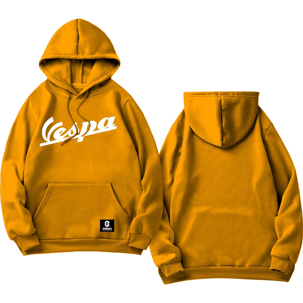 BRIGO X Vespa FONT Jumper Hoodie II Sweater Hoodie BRIGO Sablon DTF Fleece Cotton M-XXL (Pria &amp; Wanita) Free stiker&amp;Gantungan Kunci