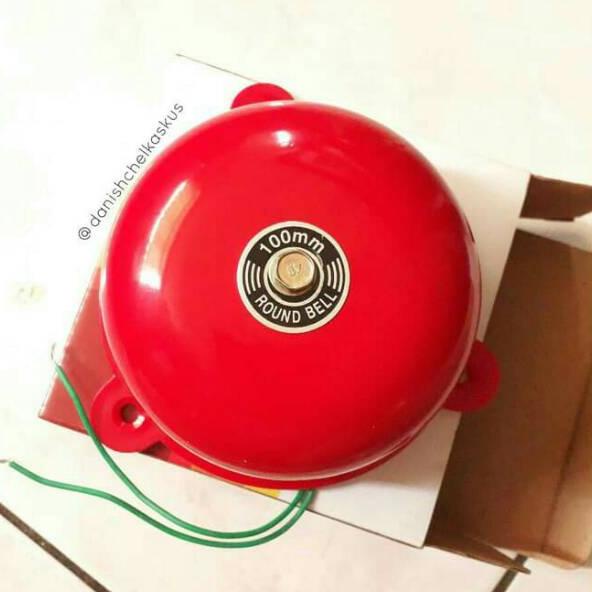 Grosir Gembira Round bell bel kring listrik pabrik sekolah kantor Fire alarm AC 220v 100mm dan 75mm