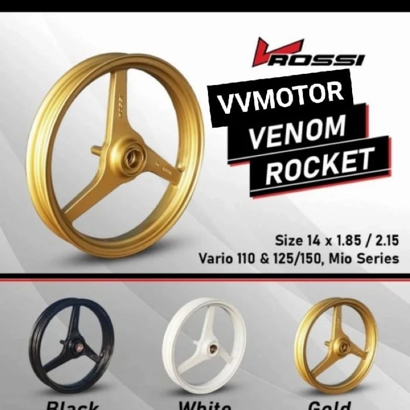 VELG RACING V ROSSI MIO SMILE/MIO SPORTY/MIO J/SOUL LAMA VENOM ROCKET 1SET UK 185/215-14 PNP