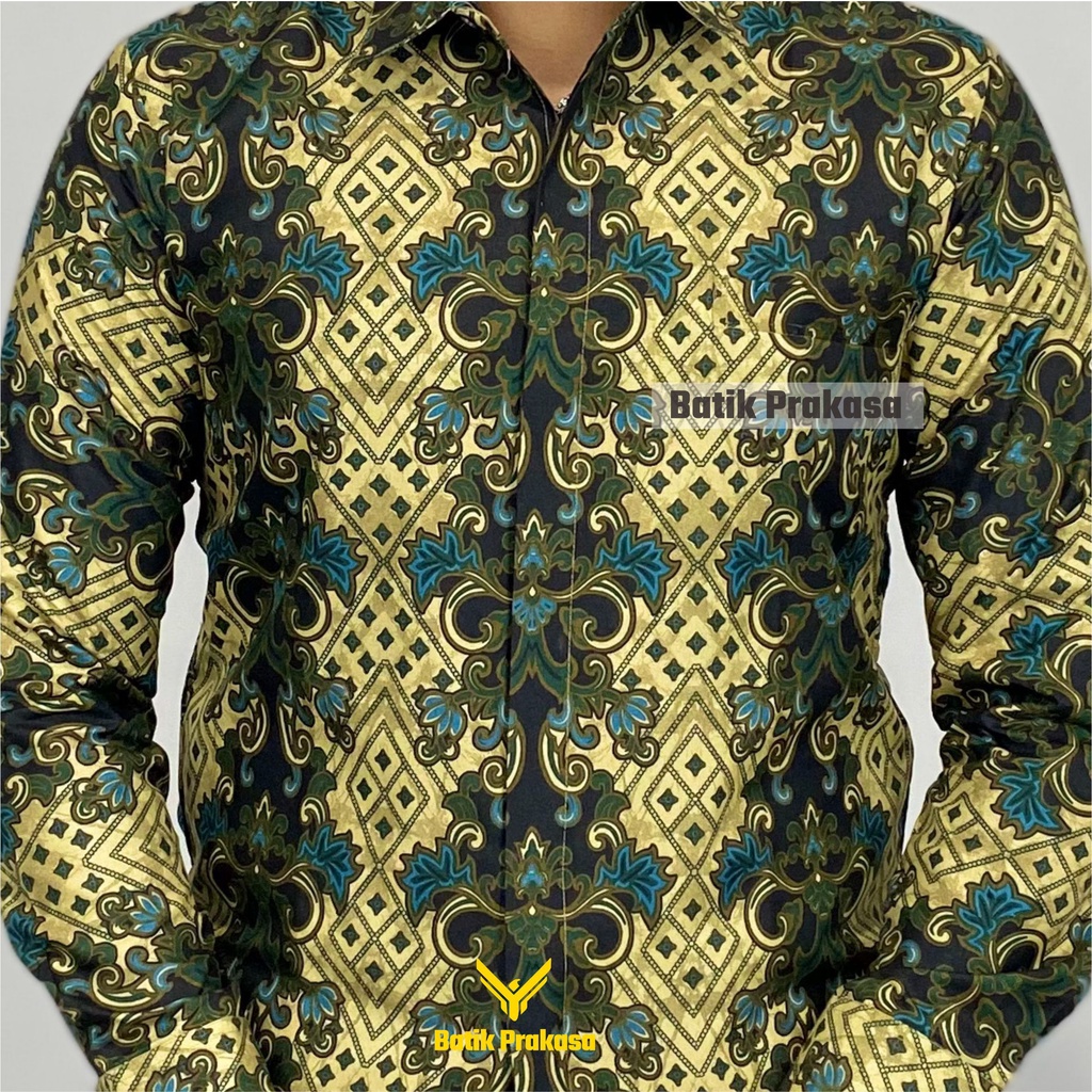 Kemeja Batik Pria Prakasa Motif Balakosa Slimfit Lengan Panjang Batik Solo