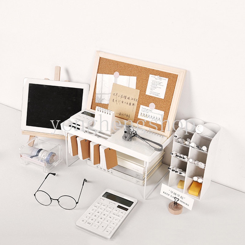 Gaya Sederhana Rak Penyimpanan Lipat Meja Belajar Alat Tulis Rak Puing Foldable Office Desktop Storage Rak Hemat Ruang Dapur