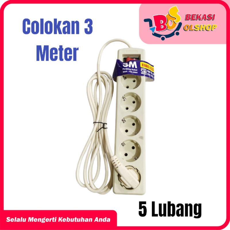 Stop Kontak / Colokan 3 Meter 5 Lubang