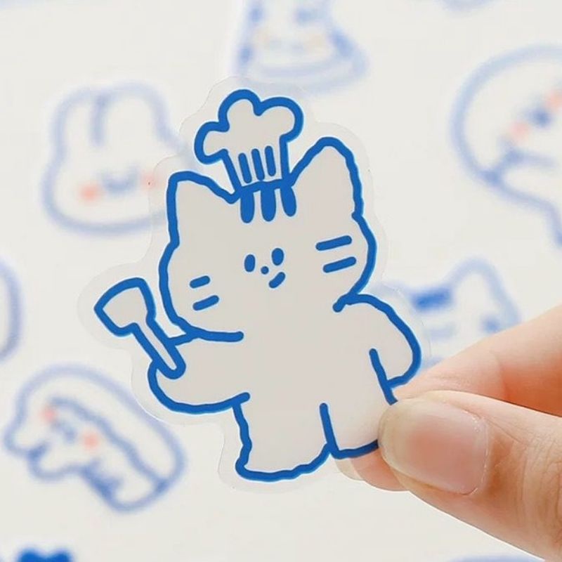 

KIYOWO 40 PCS STICKER CUTE KAWAII WATERPROOF DIY DEKORASI SCRAPBOOK