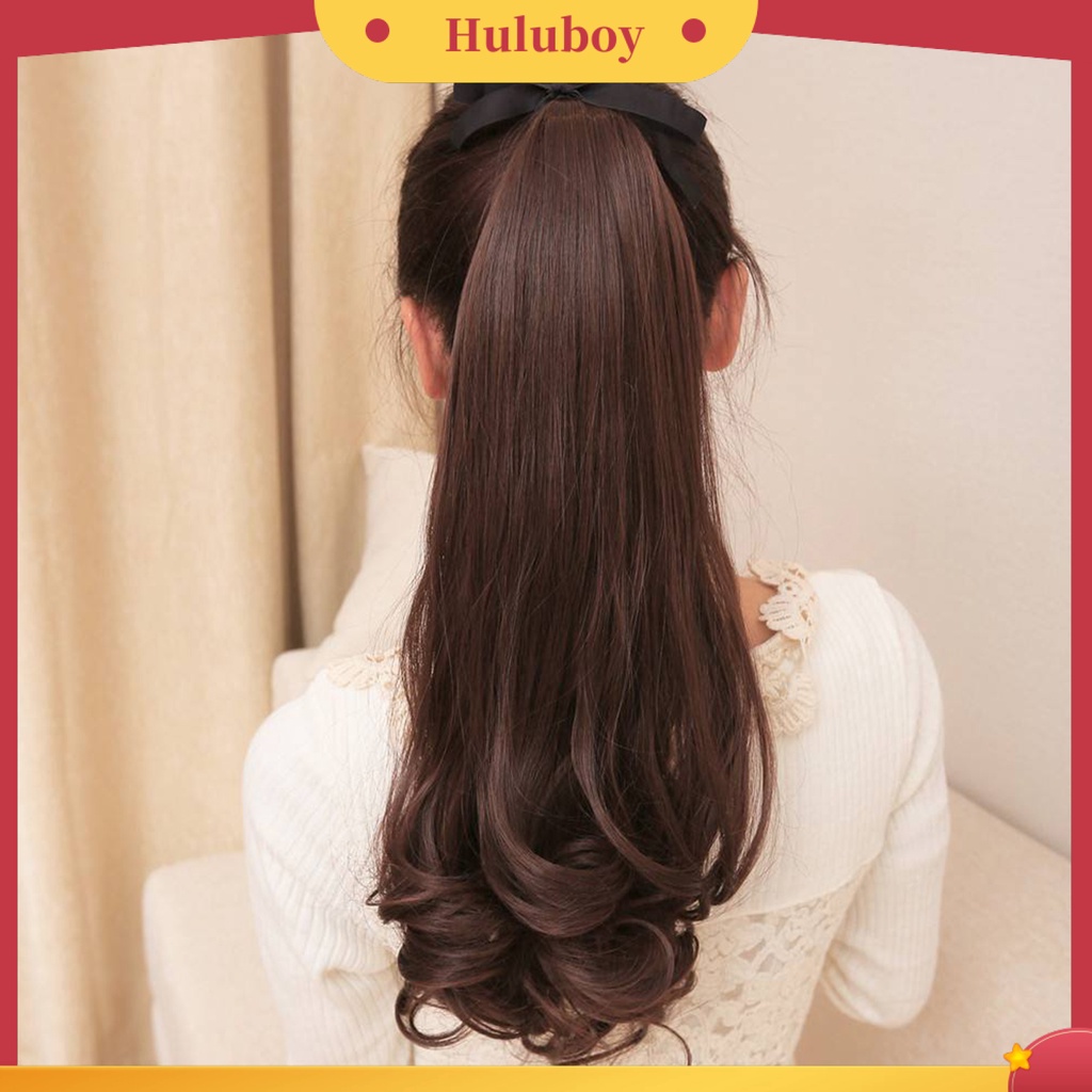 Rambut Palsu Ponytail Extension Panjang Bahan Serat Suhu Tinggi Untuk Wanita