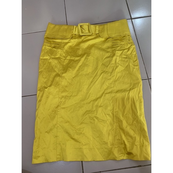 Preloved rok licin/Jazz Club skirt/rok kuning/rok kerja/rok unik