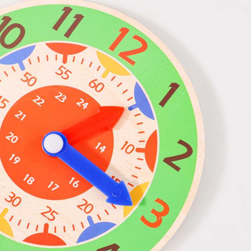 MYY Mainan Anak Montessori Clock Hour Minutes Children Toy - SZ0916 Hijau Green Melatih Kecerdasan Otak Anak mengenai waktu dan jam