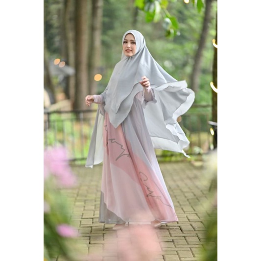 Nigoya Syari Salwa Set - Gamis Haji Umroh Mewah Pesta Ceruti Swarovski Adem Premium