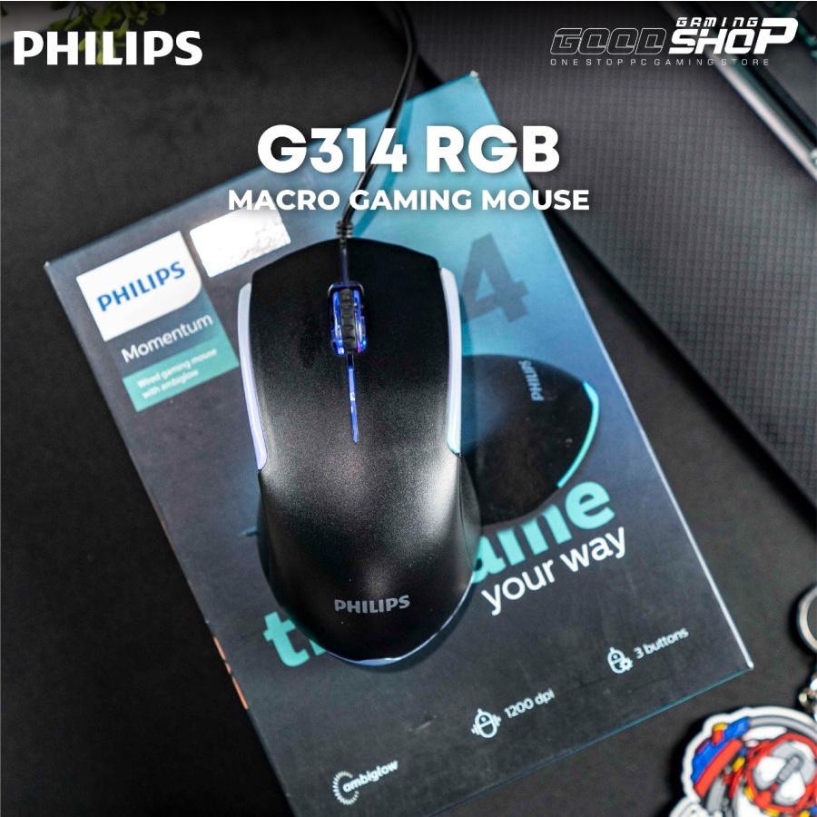 Philips G314 / G-314 PH-SPK9314 Macro Gaming Mouse Ambiglow RGB