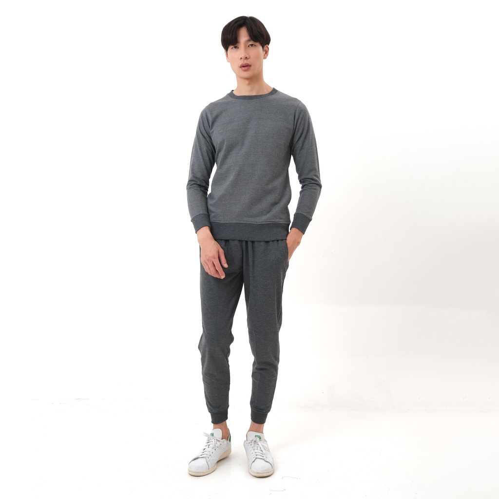 SANVANINA Setelan Sweater Jogger Dark Grey | One set Sweater | Setelan Sweater Abu Tua DD-01C