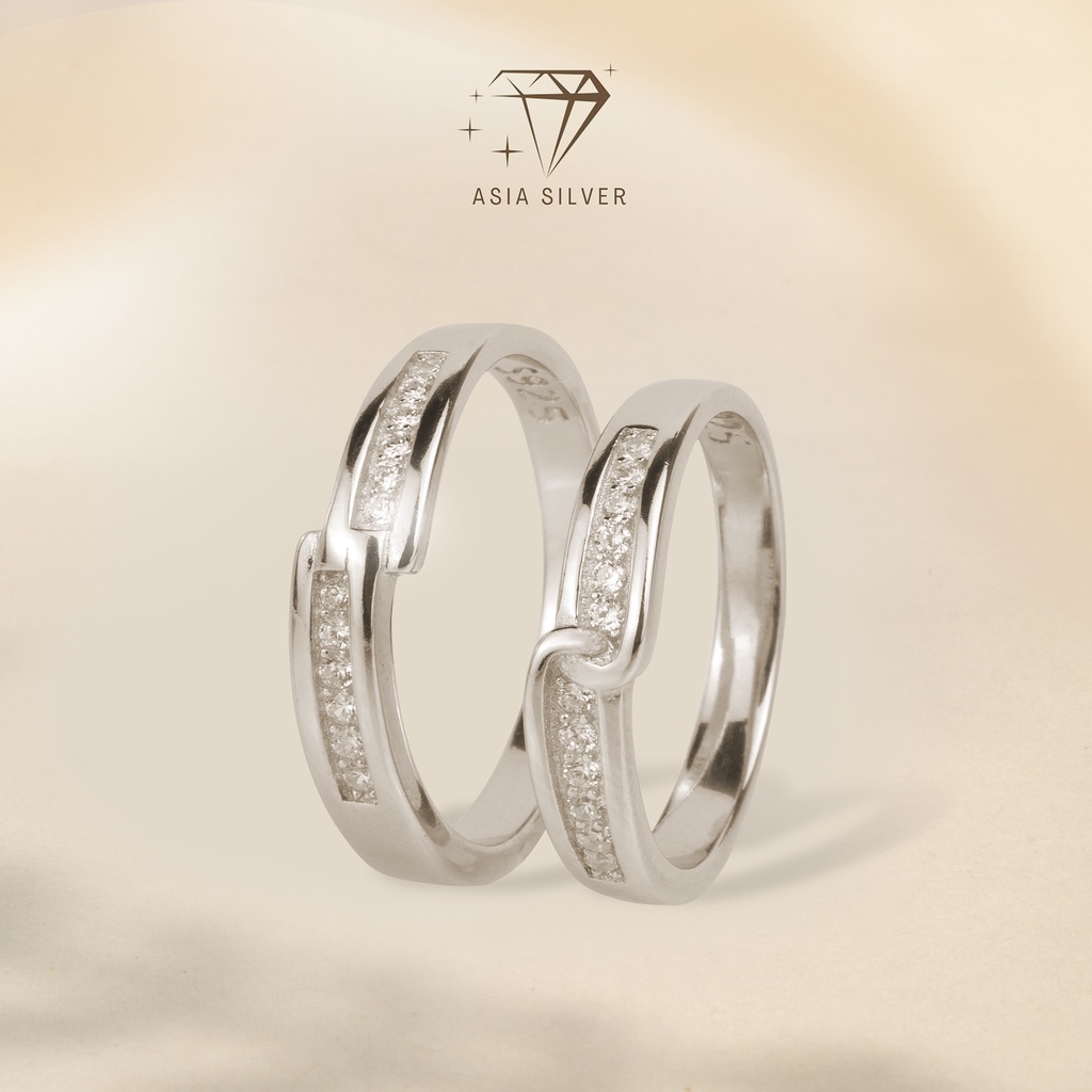 Cincin Couple Perak Silver 925 Tunangan Nikah Kawin Wedding Ring | Cincin Wanita / Pria Perak Silver
