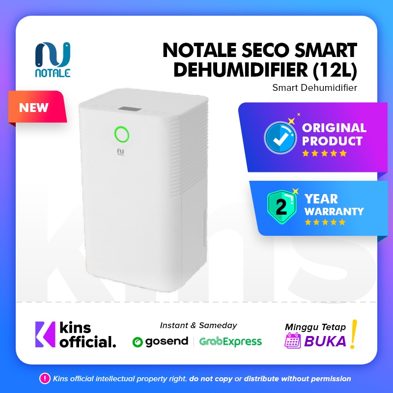 Notale Seco Smart Dehumidifier Serap Kelembapan With Wifi 12L-hari