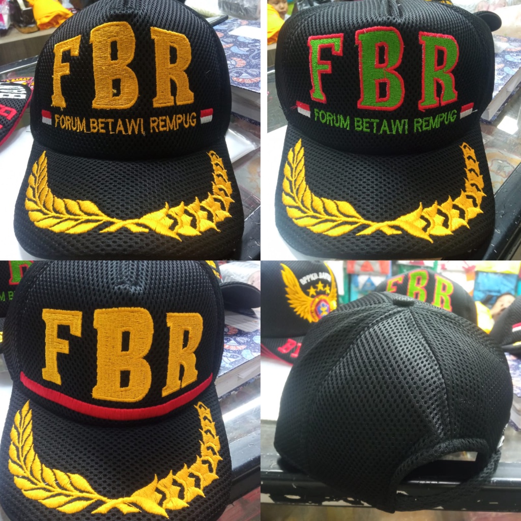 Topi Jaring FBR - Topi Jaring Hitam Logo FBR