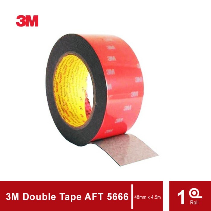 

3M AFT Acrylic Foam Tape 5666, tebal: 1.1 mm, size: 48 mm x 4.5 m (Double Tape Mobil)