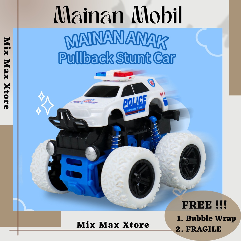 Mainan Anak Mobil-Mobilan Pullback Stunt Car Children Toy - Blue / Mainan Mobil