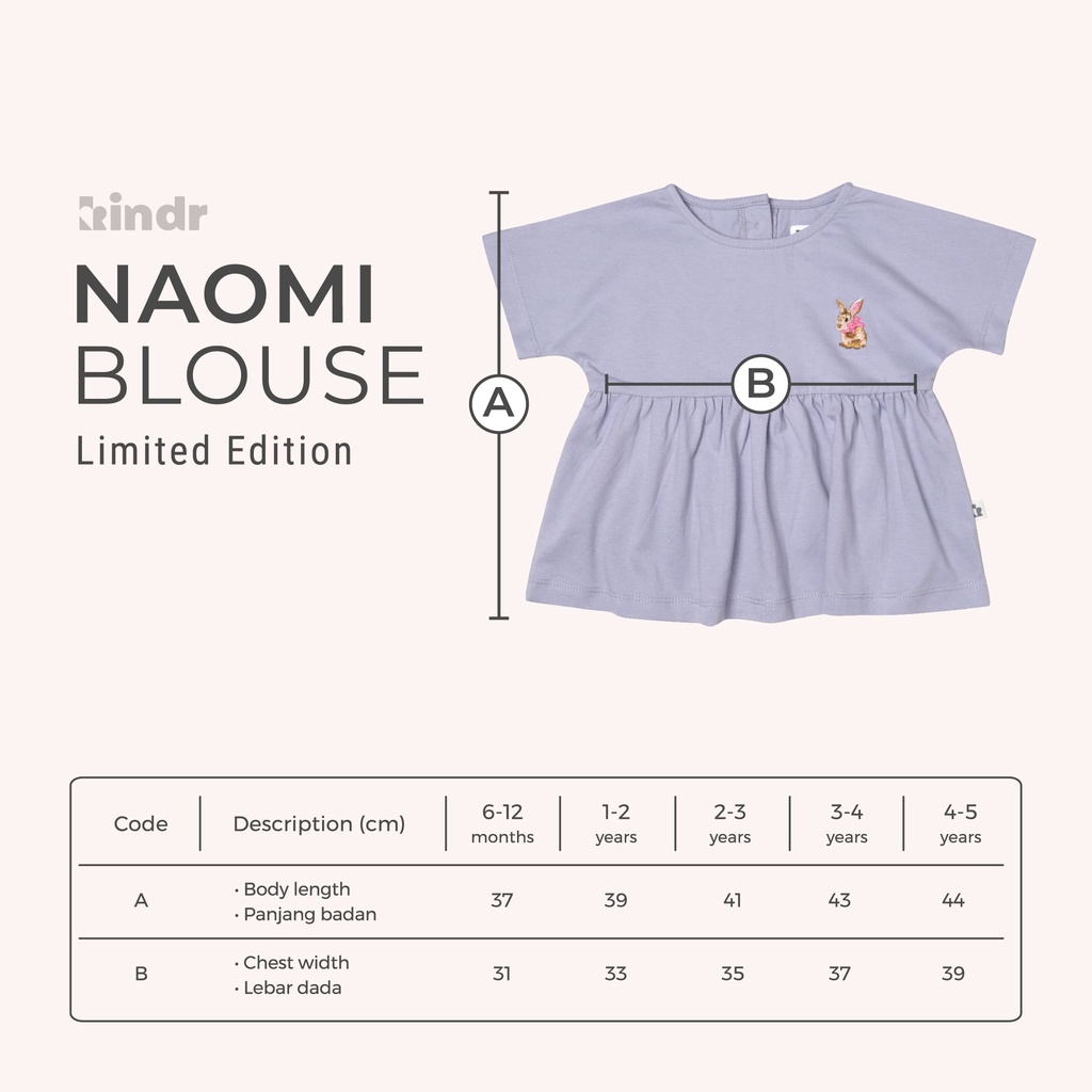 KINDR - Naomi Blouse - Blouse Anak Perempuan Premium