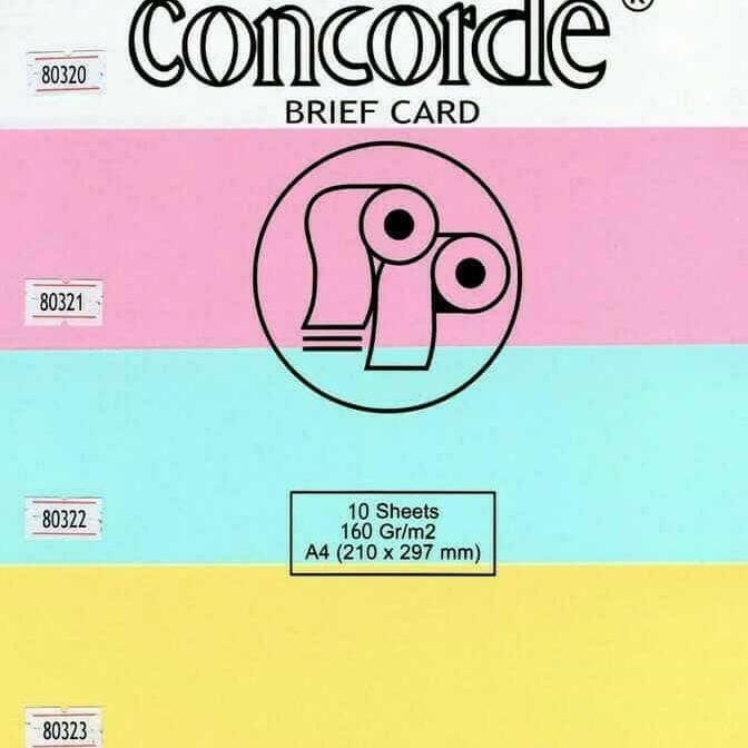 

Kertas CONCORDE 160gr A4 per pak isi 10 lembar
