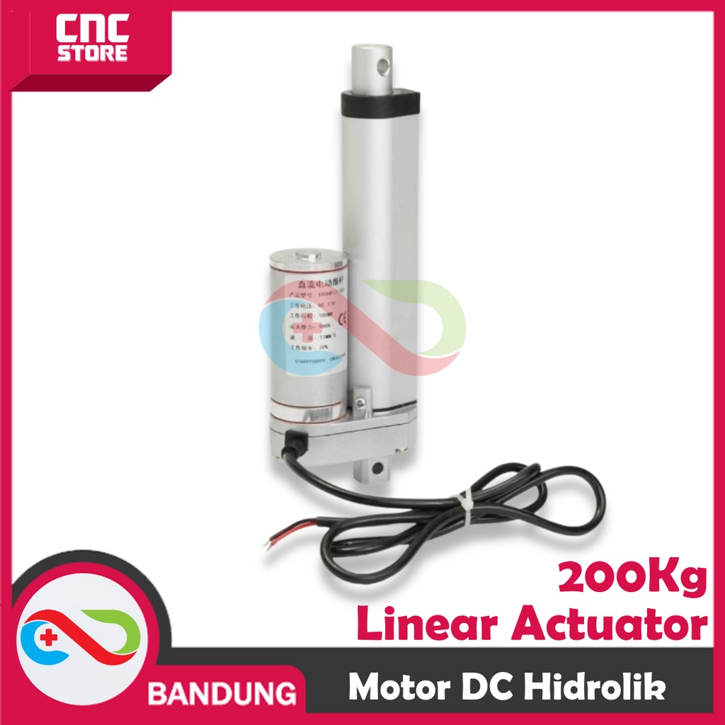 LINEAR ACTUATOR MOTOR DC 12V HIDROLIK HYDRAULIC 100MM 2000N 200KG 10CM