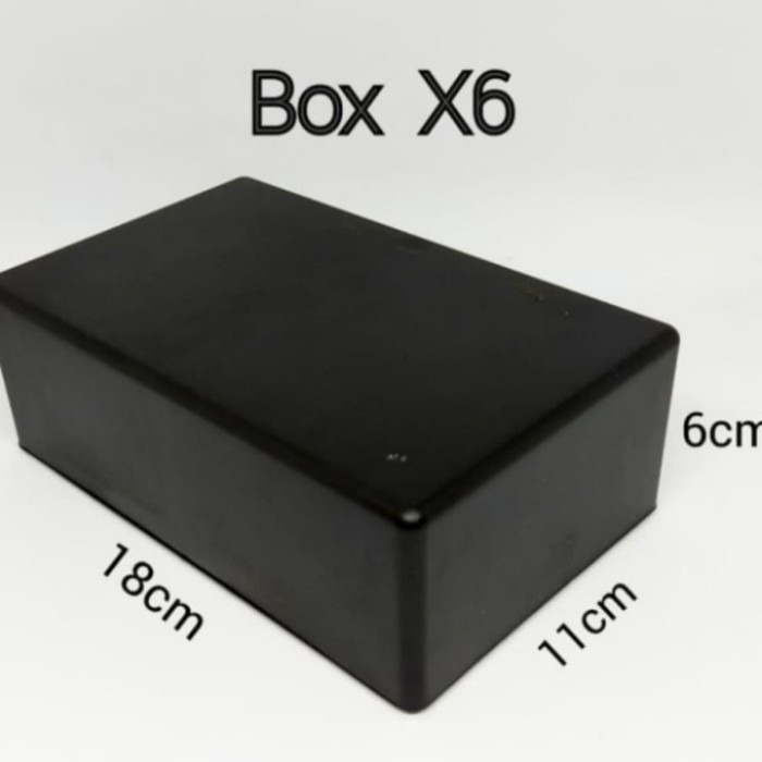 Box plastik HITAM x6 ukuran 18cm x 11cm x 6cm Box Elektronik X 6 Box
