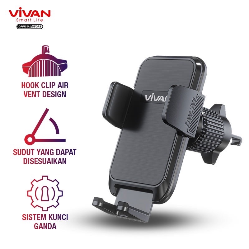 VIVAN CHS14 Car Holder Air Vent Suction Car Mount Mobile Phone Holder Mobil - Garansi 1 Tahun