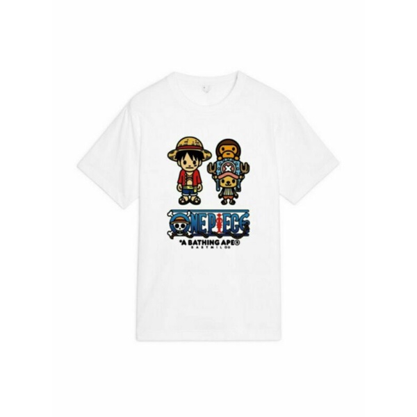 One piece x Abathing Ape Baby Milo / Atasan Pria wanita Kaos Unisex
