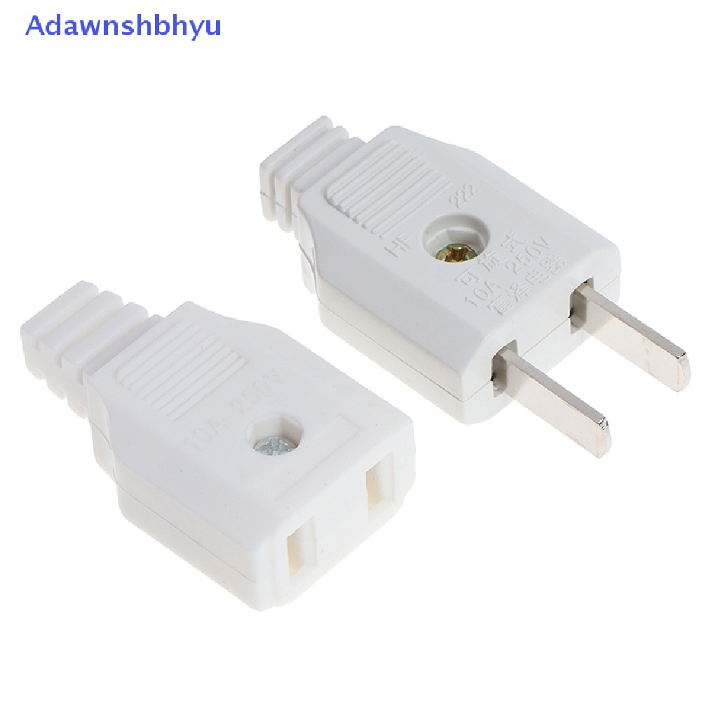 Adhyu US 2pin Gepeng AC Listrik Power Male Plug Female Socket Outlet Adaptor Kawat ID