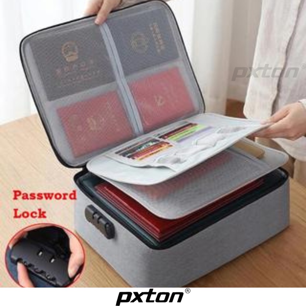 

TAS DOKUMEN / Tas Dokumen Anti Air Password / storage box / Travel Bag / Penyimpanan Dokumen File Penting / Document Storage Box / tas travel / koper murah meriah