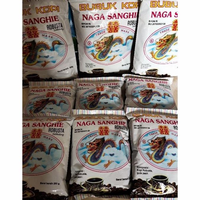 

Bubuk Kopi / Kopi Bubuk Naga Sanghie Robusta Halus Sidikalang 500 gram