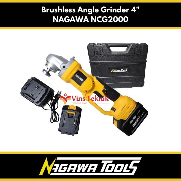 Mesin Gerinda Baterai Cordless Angle Grinder Nagawa Ncg2000 Ncg 2000