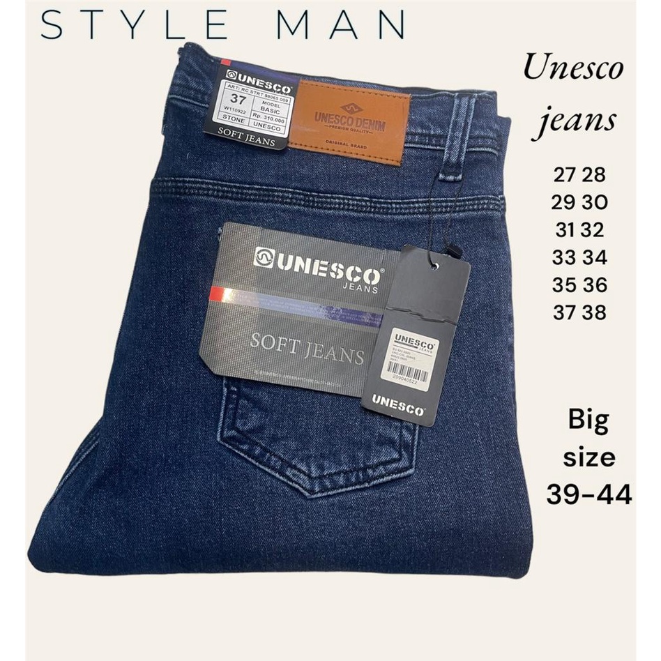unesco jeans import celana jeans panjang pria jumbo big size 39-44 -BLUE JEANS -seventeen jeans