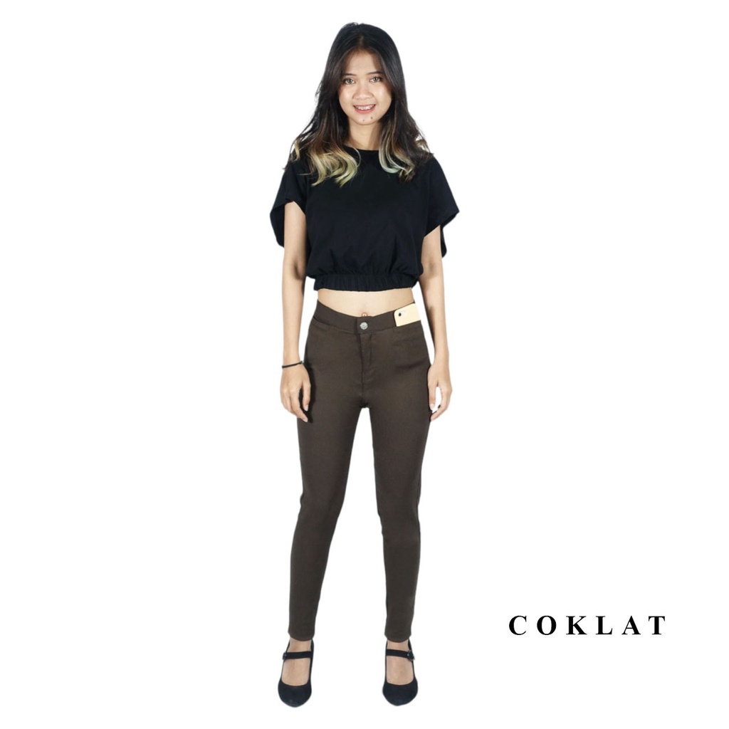 Celana Kantor Zipper - Celana Slim Wanita