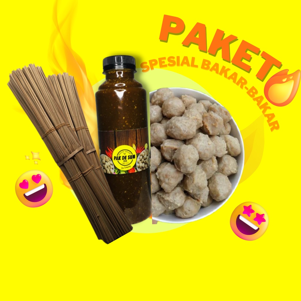 PAKET BBQ (50 bakso + GRATIS Bumbu Bakar 100ml + GRATIS saos mayo 80ml+ GRATIS tusuk sate)