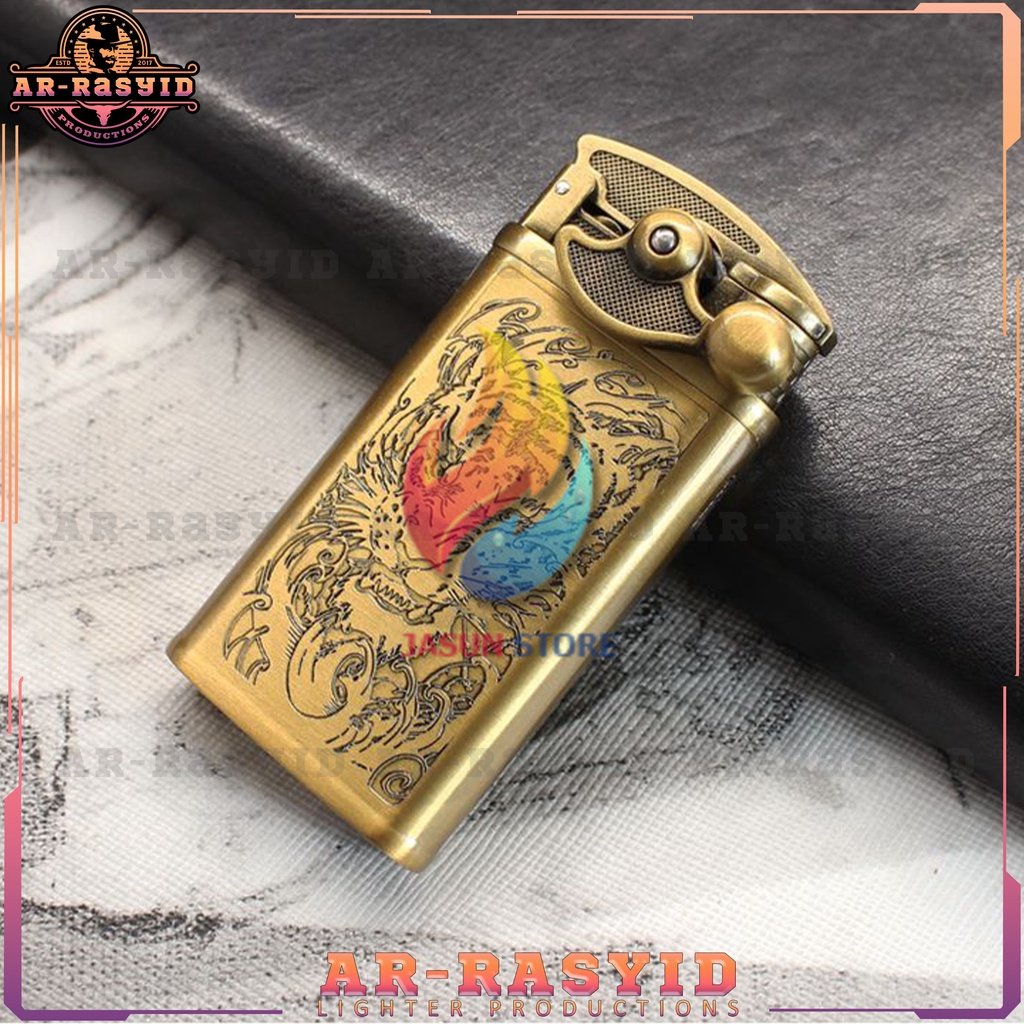 BISA COD! Korek Api Las Gas Gold Rocker lighter HP 140-8