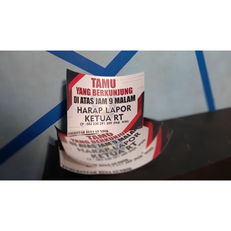 

STIKER TAMU HARAP LAPOR UKURAN A5