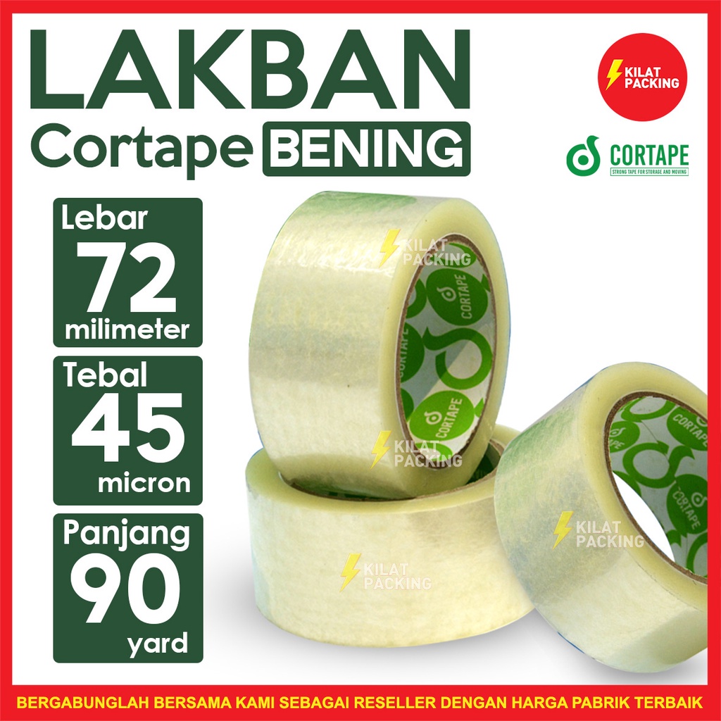 

Lakban Cortape Ukuran 72 mm x 90 yard Ekonomis Termurah Satuan