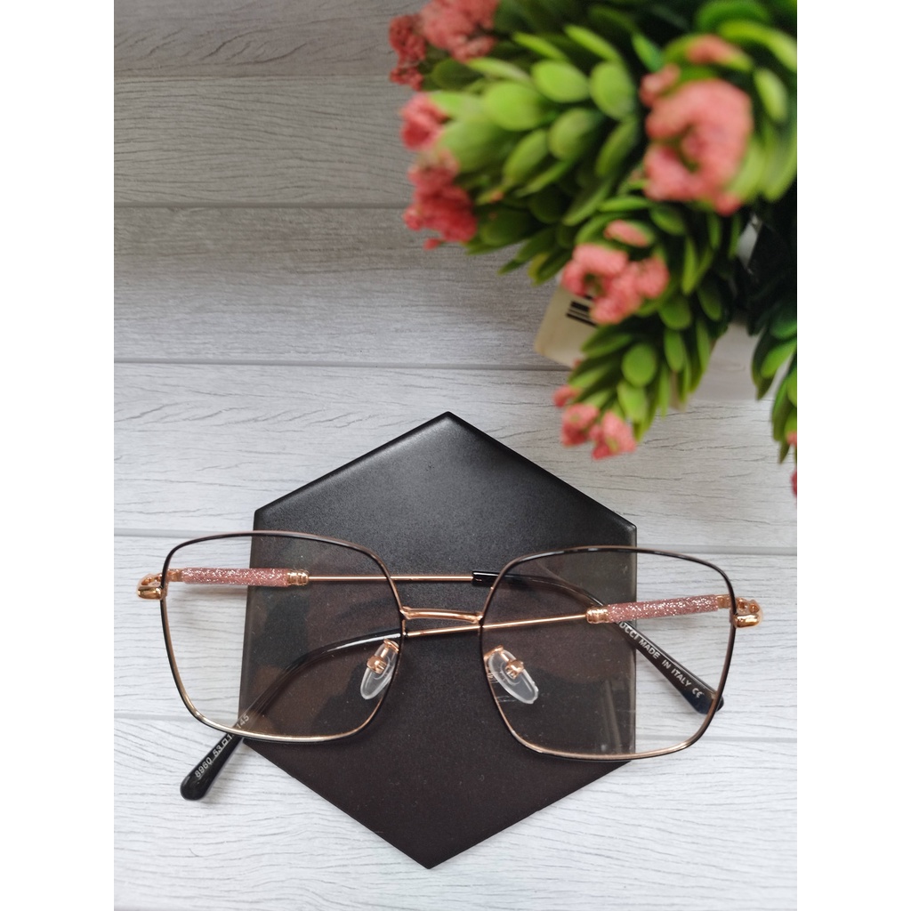 Kacamata Trendy Lensa Normal Photocromic Wanita Bahan Stainless Steel Berkualitas