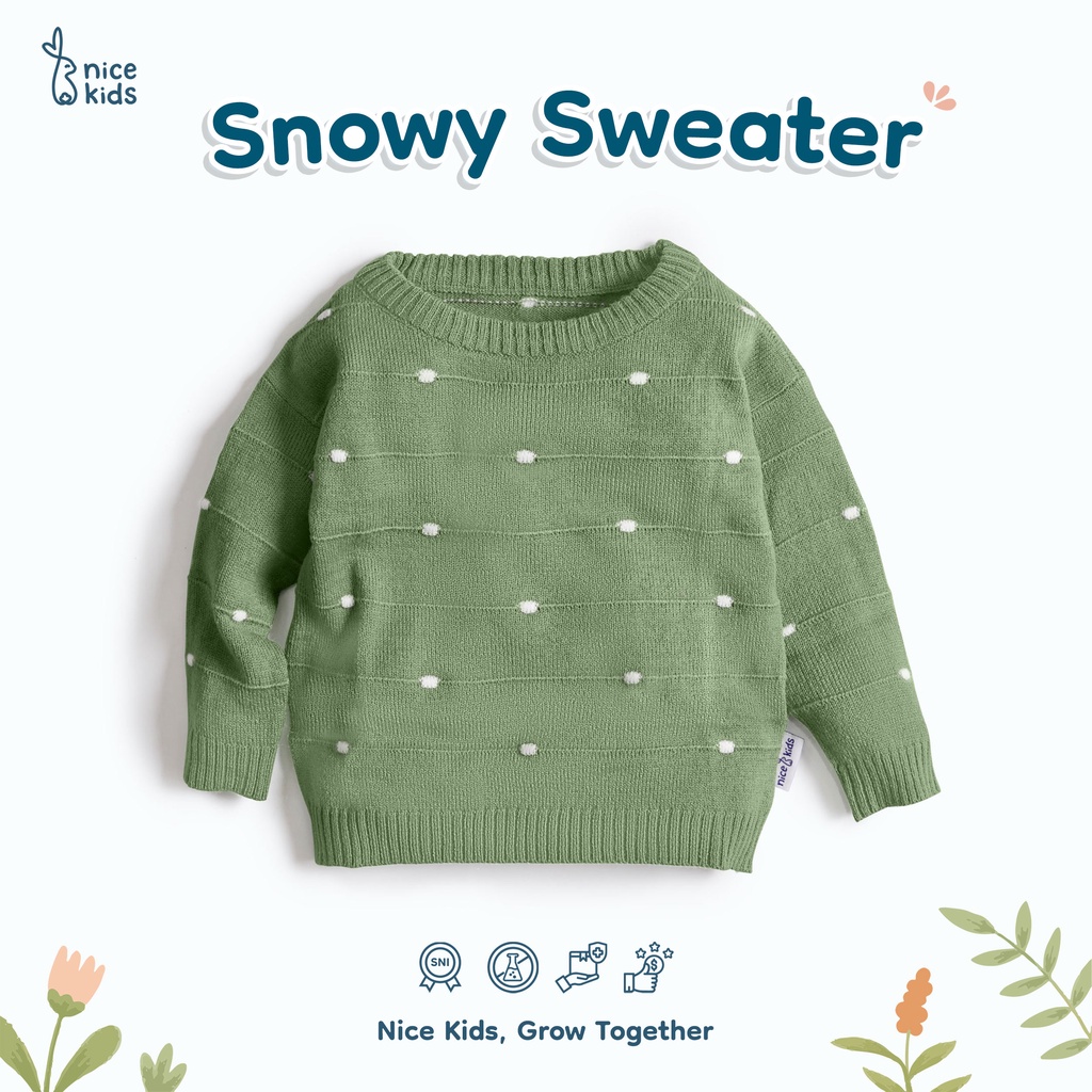 Nice Kids - Knit Sweater Baby Winter Snowy Unisex Baju Hangat Rajut Bayi Anak (6-12 Bulan - 4 Tahun)