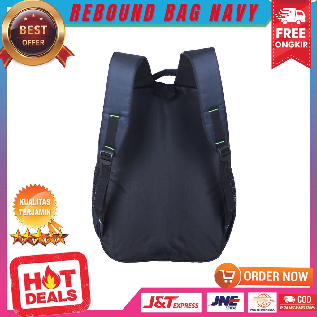 Tas Ransel Laptop Bahan Nilon Backpack Cowok Keren Stylish Multifungsi Tas Punggung Sekolah Kerja Kuliah Free Raincover Berkualitas Rebound Bag Navy