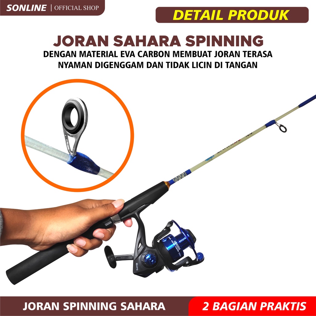 SONLINE- Joran Pancing Model Transparan 1.00m - 1.50m Joran Pancing Bahan Fiber Solid Cocok buat Udang Super Lentur Joran SAHARA