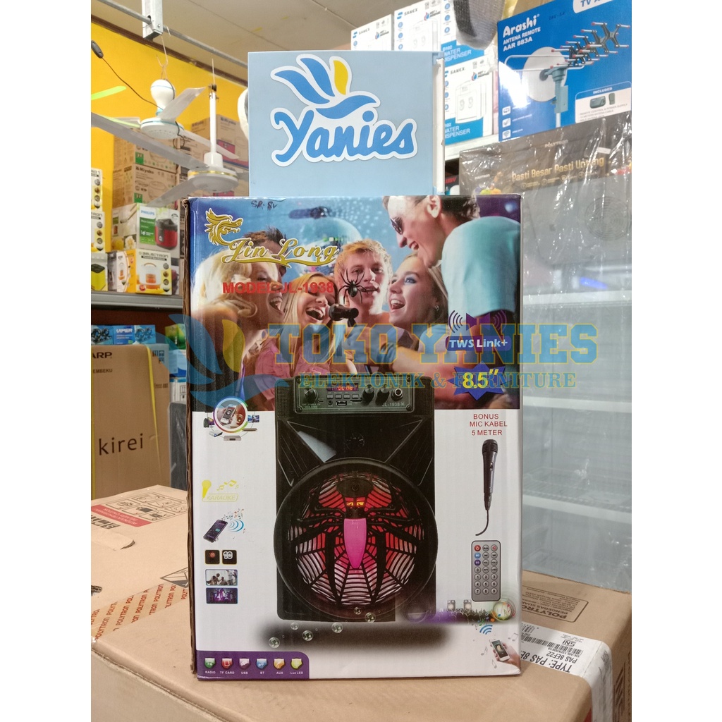 speaker portable JIN LONG JL-1938 free mic inside