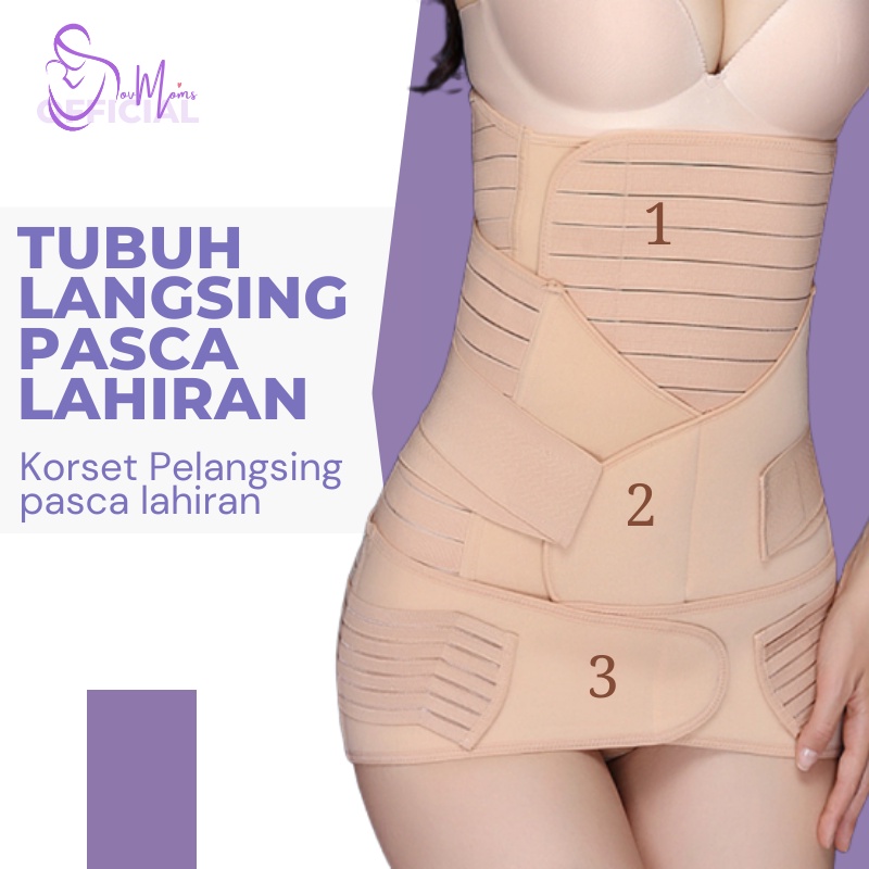 Korset Perut Maternity Ibu Melahirkan Corset Pelangsing Perut Buncit Centing Ibu Pasca Melahirkan Perut Kendur Korset Wanita Stagen 3 in 1 Original Premium Terbaru Terlaris Termurah