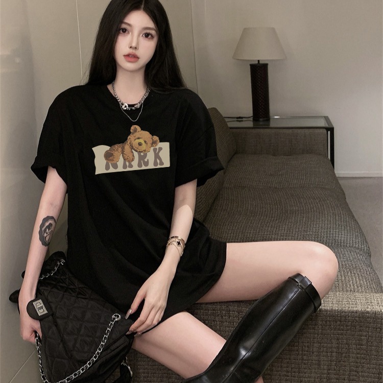 Print T-shirt Kaos Lengan Pendek Plush Bear Korean Style