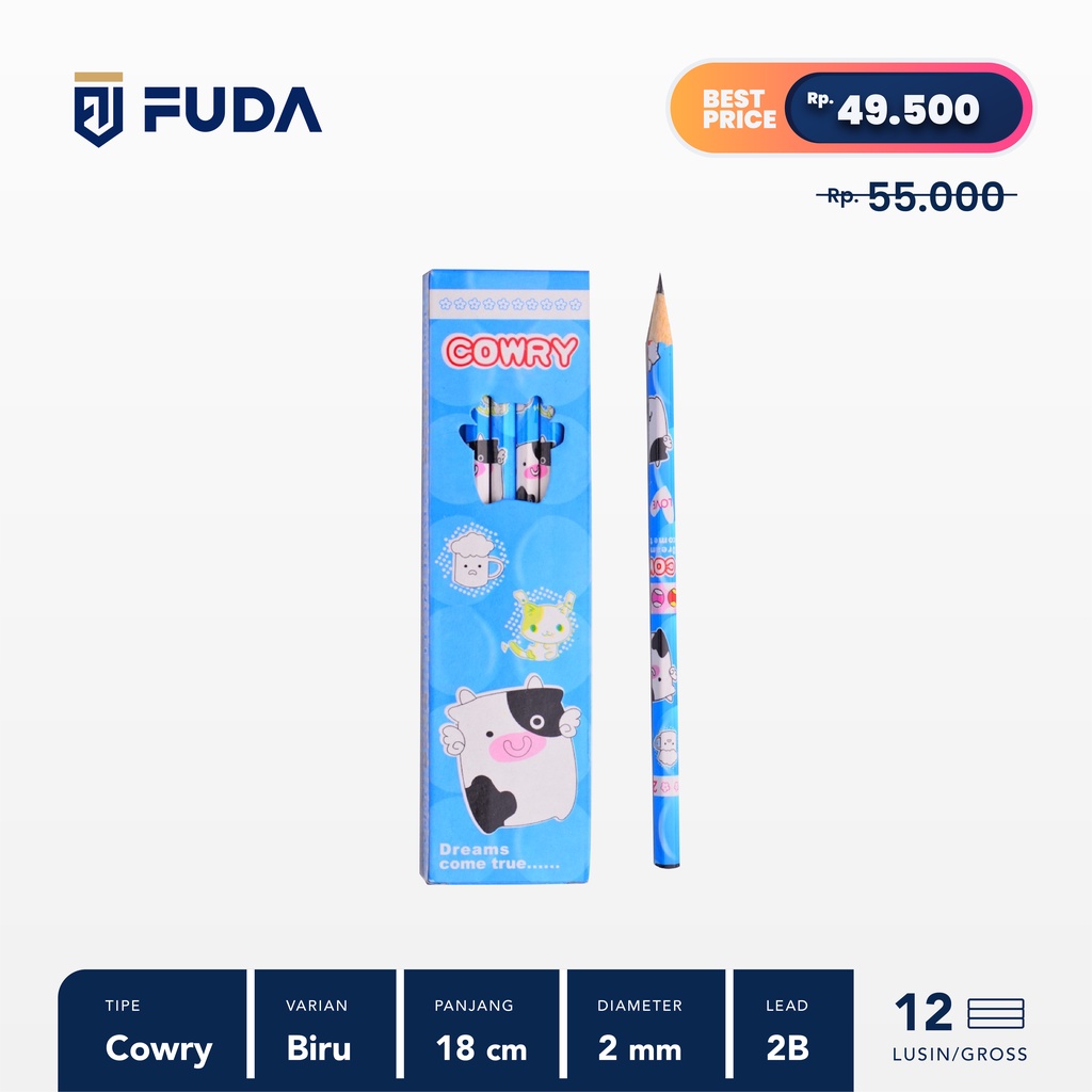 

Fuda - Pensil Cowry / Pensil 2B / Pensil Lucu / Alat Tulis