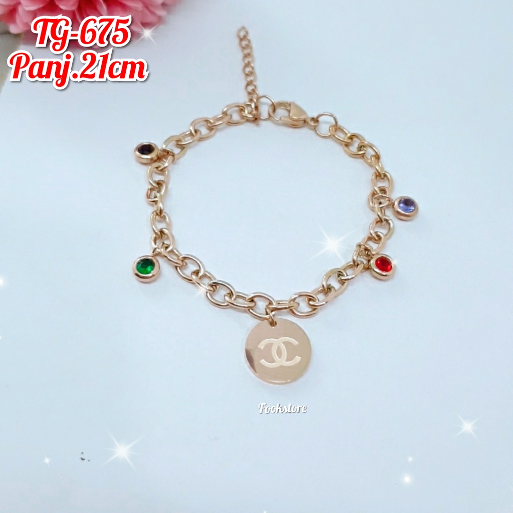 TITANIUM GELANG WANITA FASHION KOREA /ANTI KARAT/COD