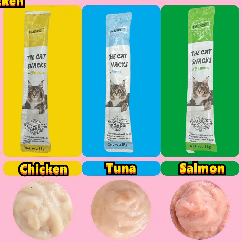 Snack Hewan Peliharaan Cat Strip 15g/Strip Kucing Kecil Dan Kucing Besar Snack Pengemukan Kucing Pelengkapa Hewan Peliharaan