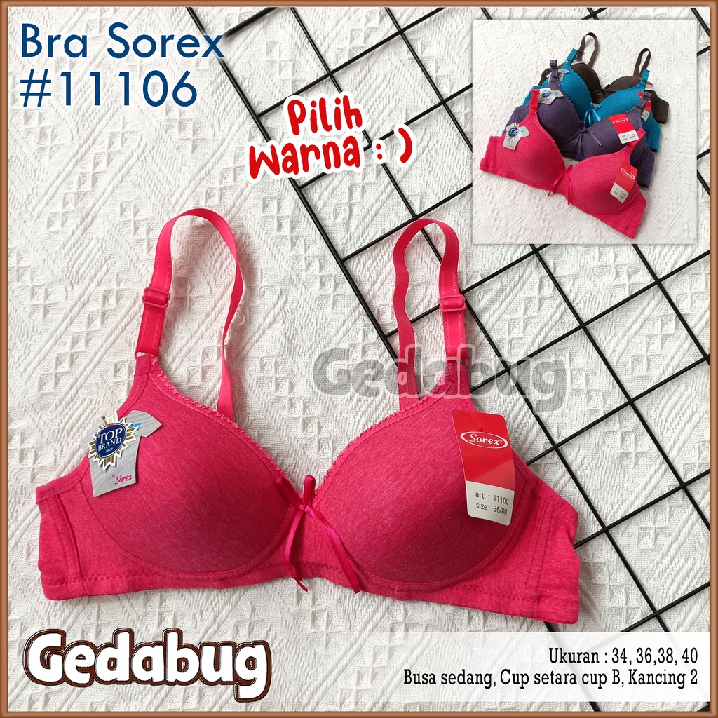 Bra Sorex Melange Collections Sorex 11106 Busa Sedang Tanpa Kawat Kait 2 Cup setara Cup B Basic