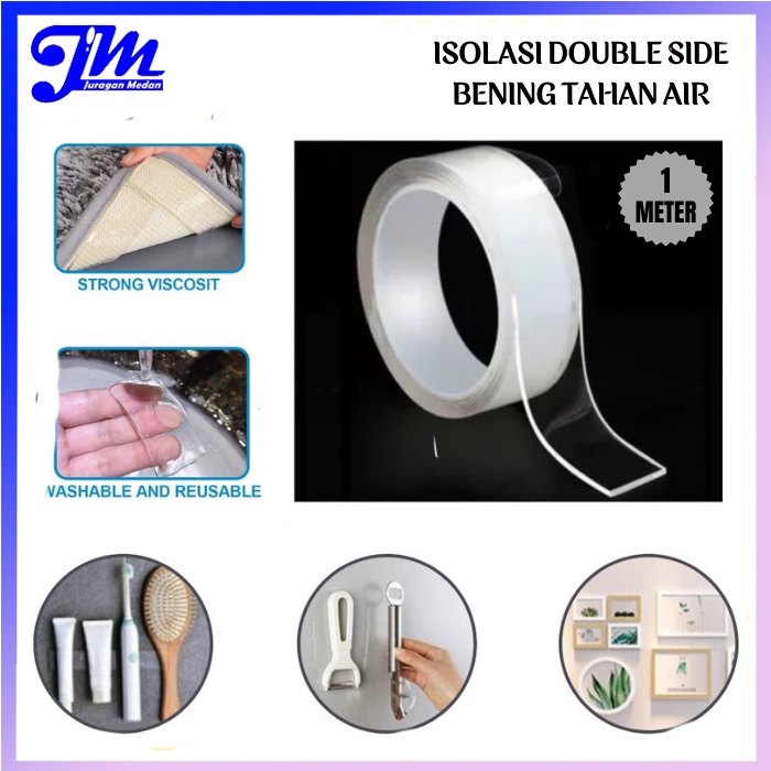 

Solasi Double Side Tape Bening Tahan Air Isolasi Gel 2 Sisi Selotip Perekat Dinding Kaca Super Kuat Multifungsi Reusable