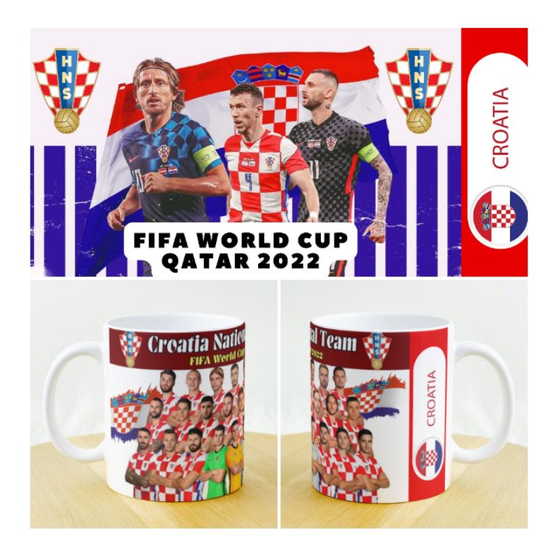 Gelas Mug Timnas Kroasia Piala Dunia 2022 | Mug Gelas Cangkir Fifa World Cup Qatar Croatia National 