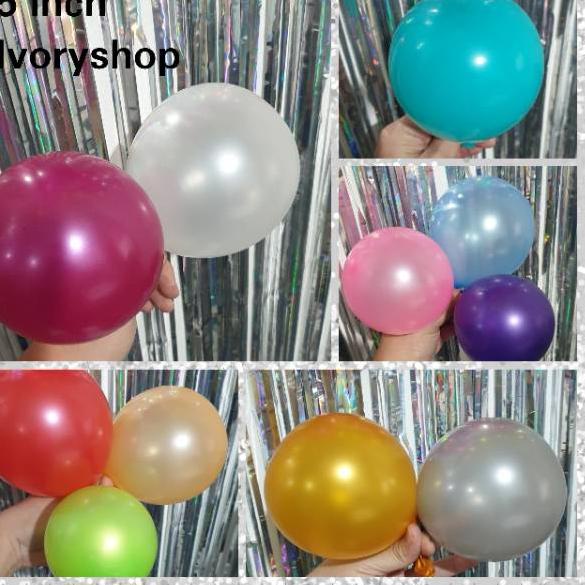 Hot Now Balon 5 inch per pack isi 100 warna doff /metalic