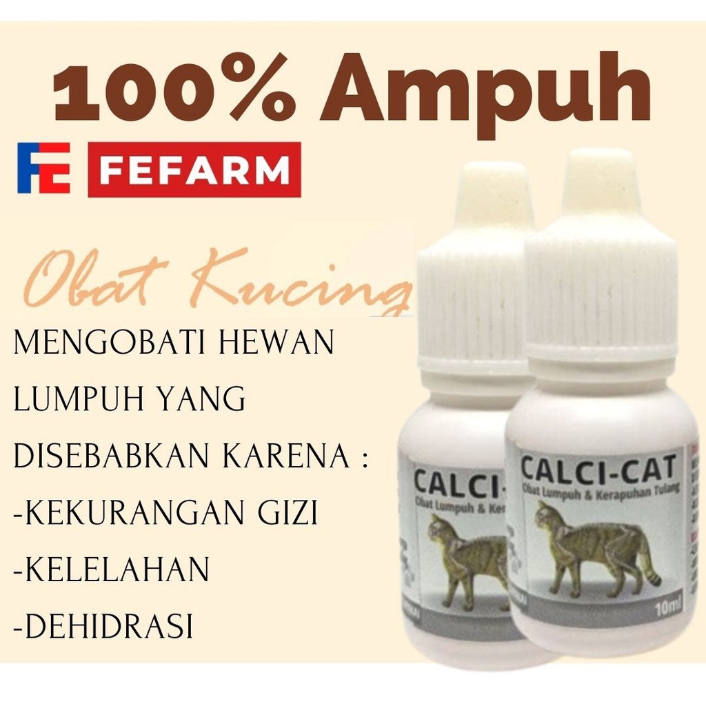 Obat Kucing Lumpuh Kalsium Kerapuhan Tulang Hewan Peliharaan CALCI-CAT FEFARM